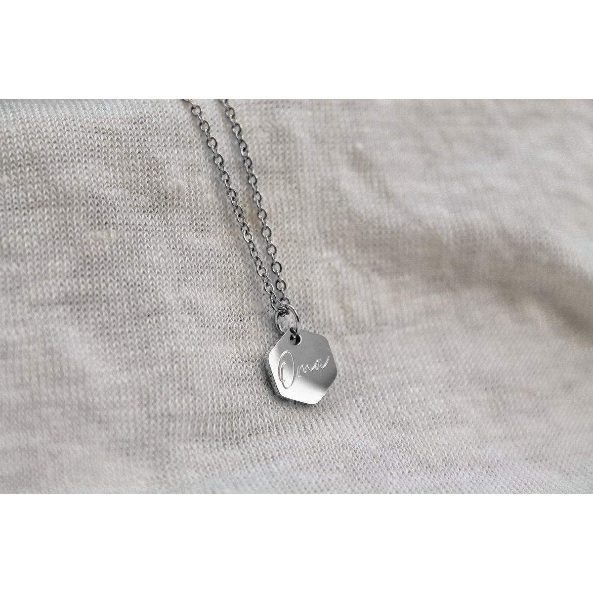 Halskette Oma Gravur Charm - Silber