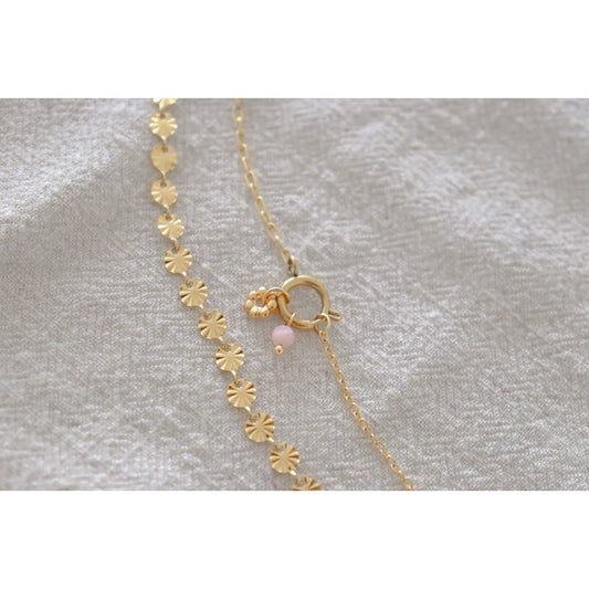 Schlossarmband & rosafarbener Opal – Gold