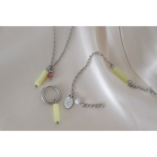 Zitronen-Jade-Ohrringe – Silber