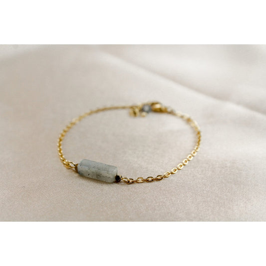 Armband Labradorit & Hämatit - Gold