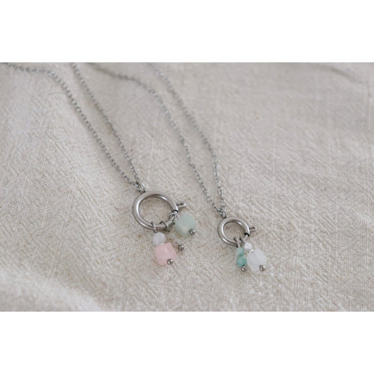 Schlosskette 10 mm & Edelsteinanhänger – Silber