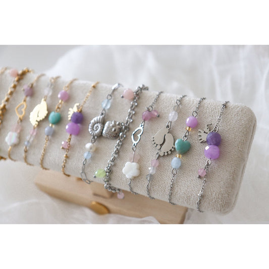 Charm-Armband mit Erdbeeren und Edelsteinen – Silber