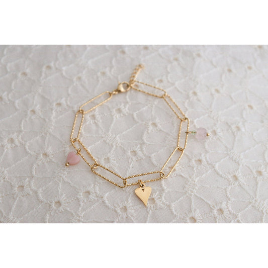 Herz-Gliederarmband – Gold