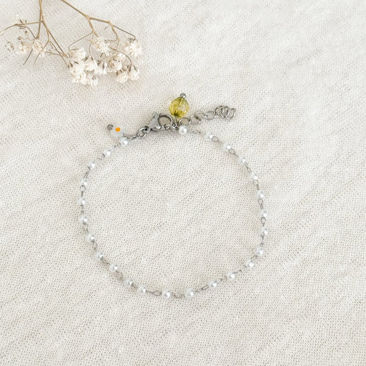 Edelstein- und Peridot -Armband - Silber