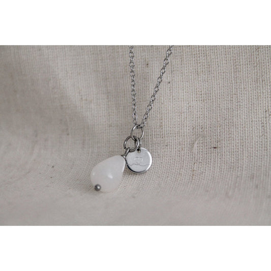 Halskette Jade & Love Charm – Silber