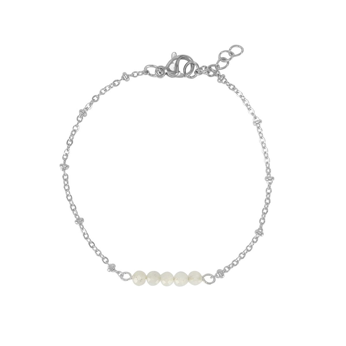 Armband Mondstein Facette – Silber