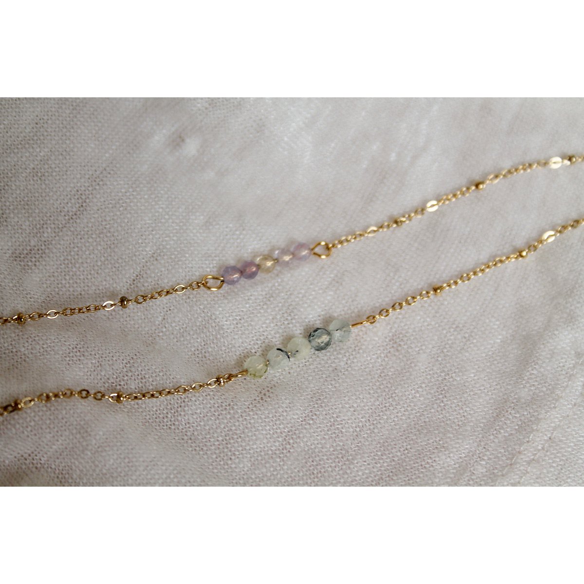 Armband Prehnit - Gold