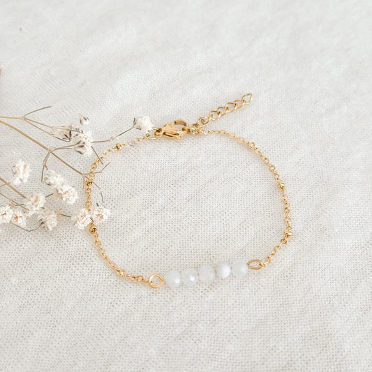 Armband Mondstein Facette – Gold