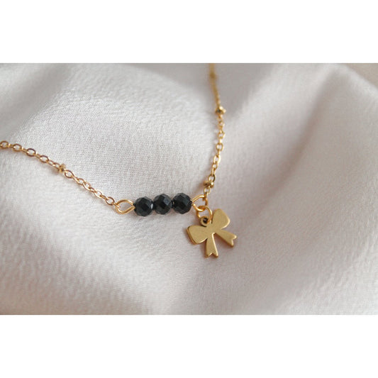 Armband Turmalin & Schleife – Gold