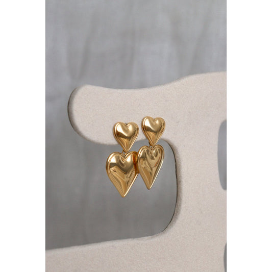 Doppelherz-Statement-Ohrringe – Gold