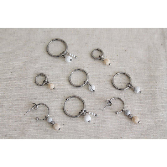 Ohrringe Howlith Facette – Silber