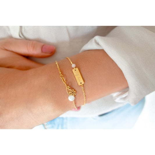 Armband Self Love & Rosenquarz – Gold