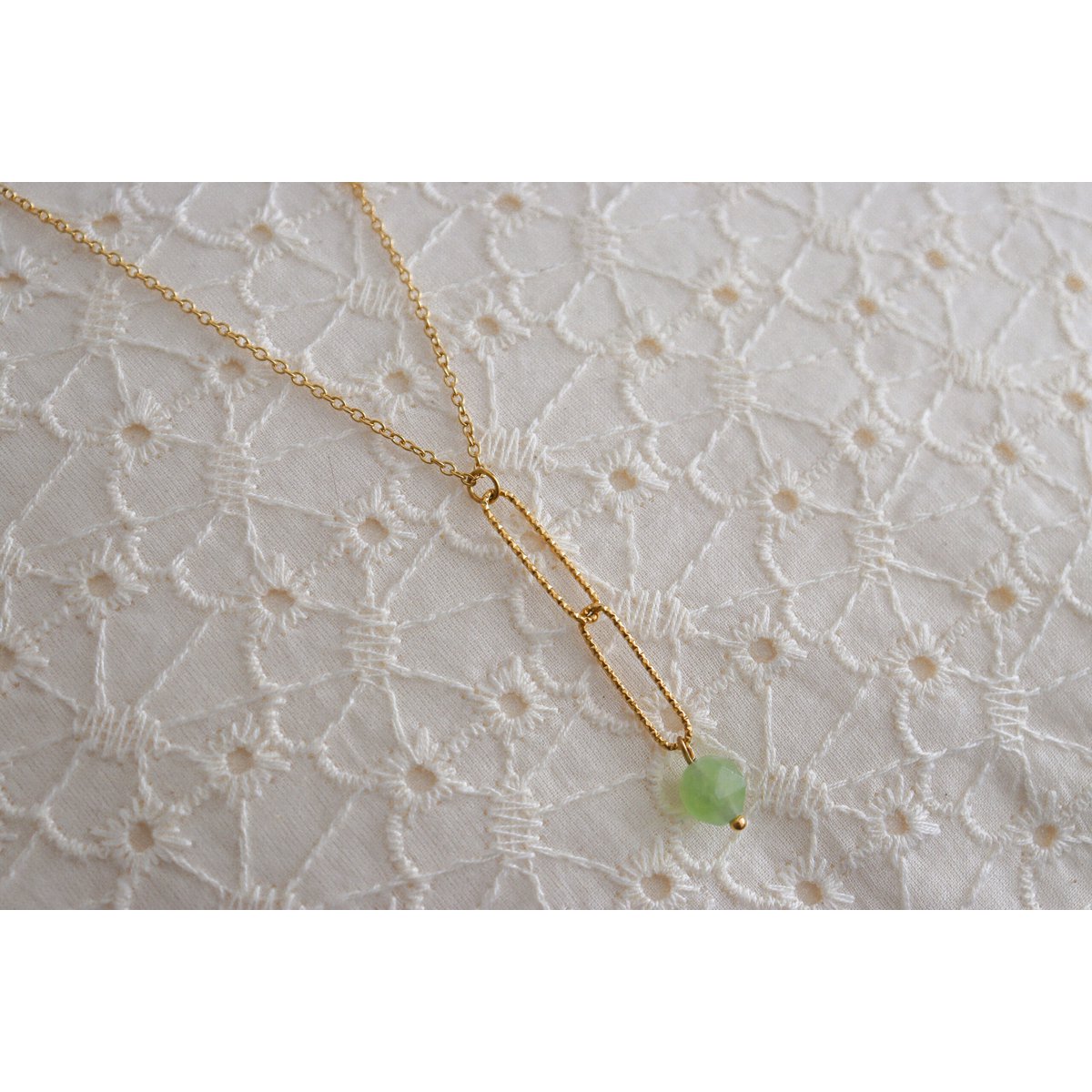 Peridot-Halskette in Y-Form – Gold