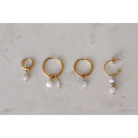 Ohrringe Howlith Facette – Gold