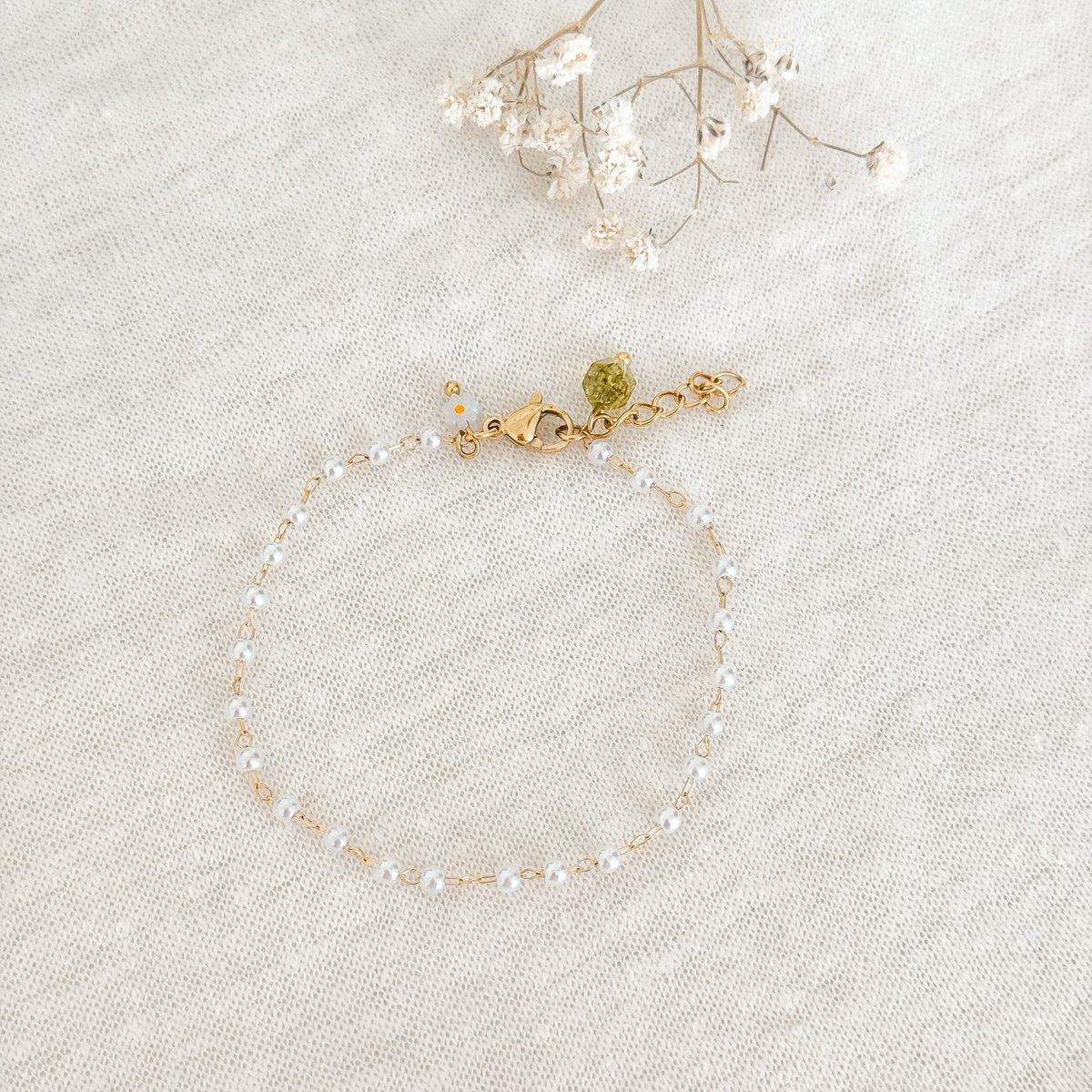 Edelstein- und Peridot -Armband - Gold