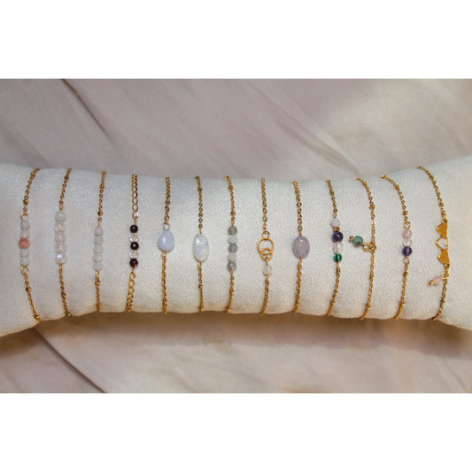 Armband Mondstein & Labradorit - Gold