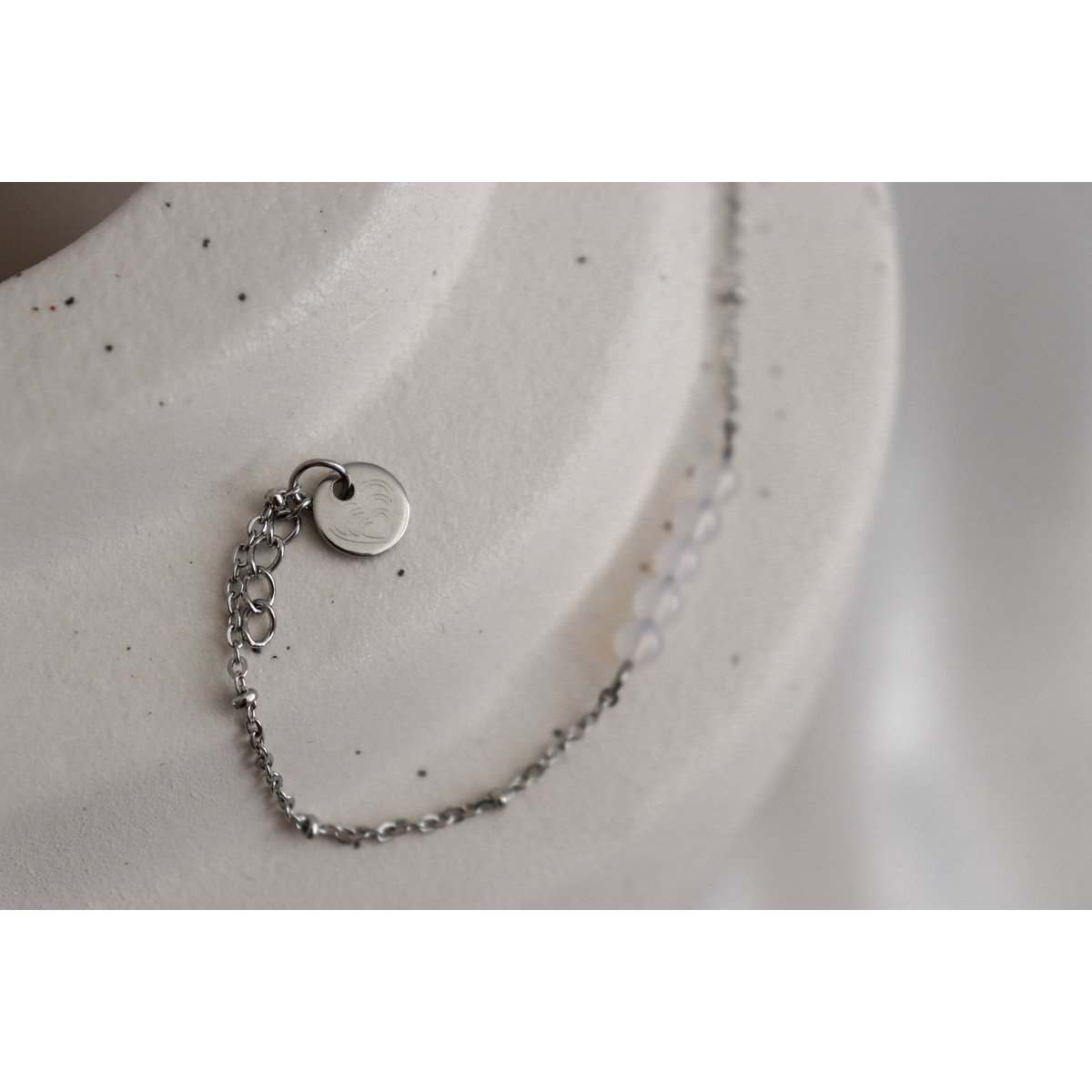 Milchachat-Armband – Silber