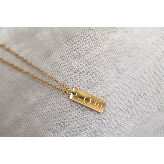 Halskette LOVE Gravurplatte - Gold