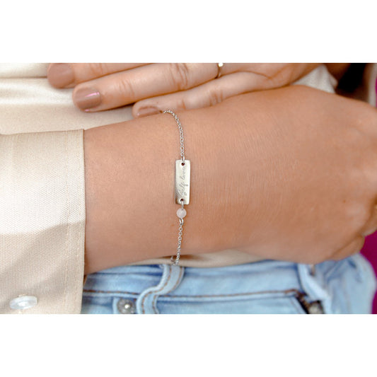 Armband Self Love & Rosenquarz – Silber