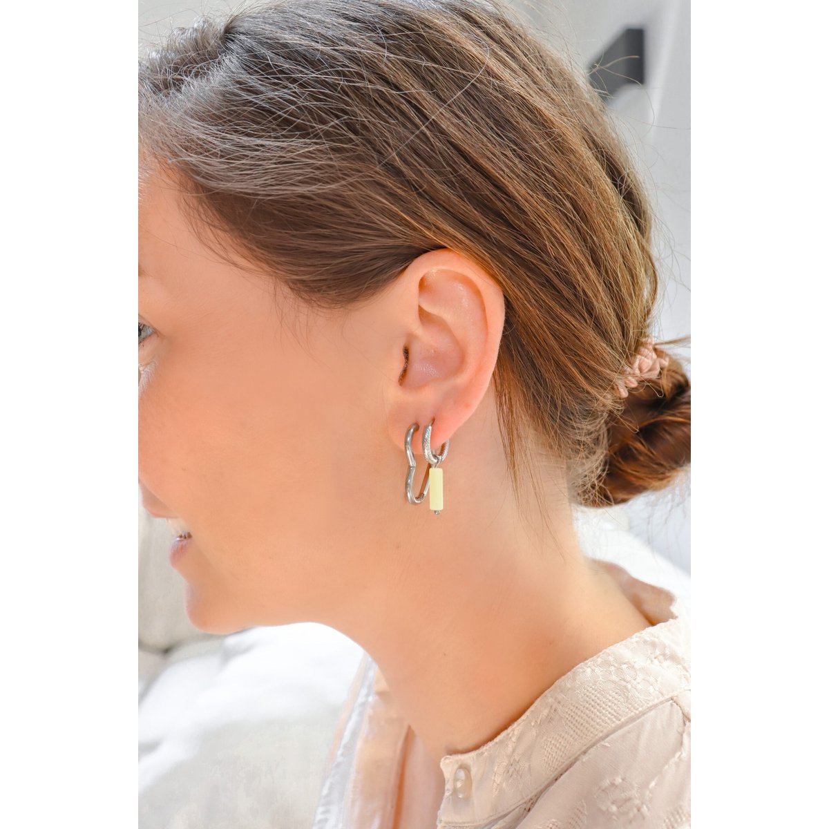 Zitronen-Jade-Ohrringe – Silber
