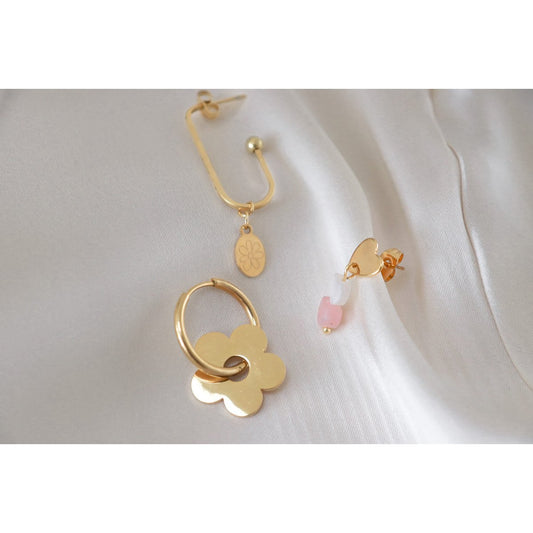 Lange Blumenohrringe – Gold