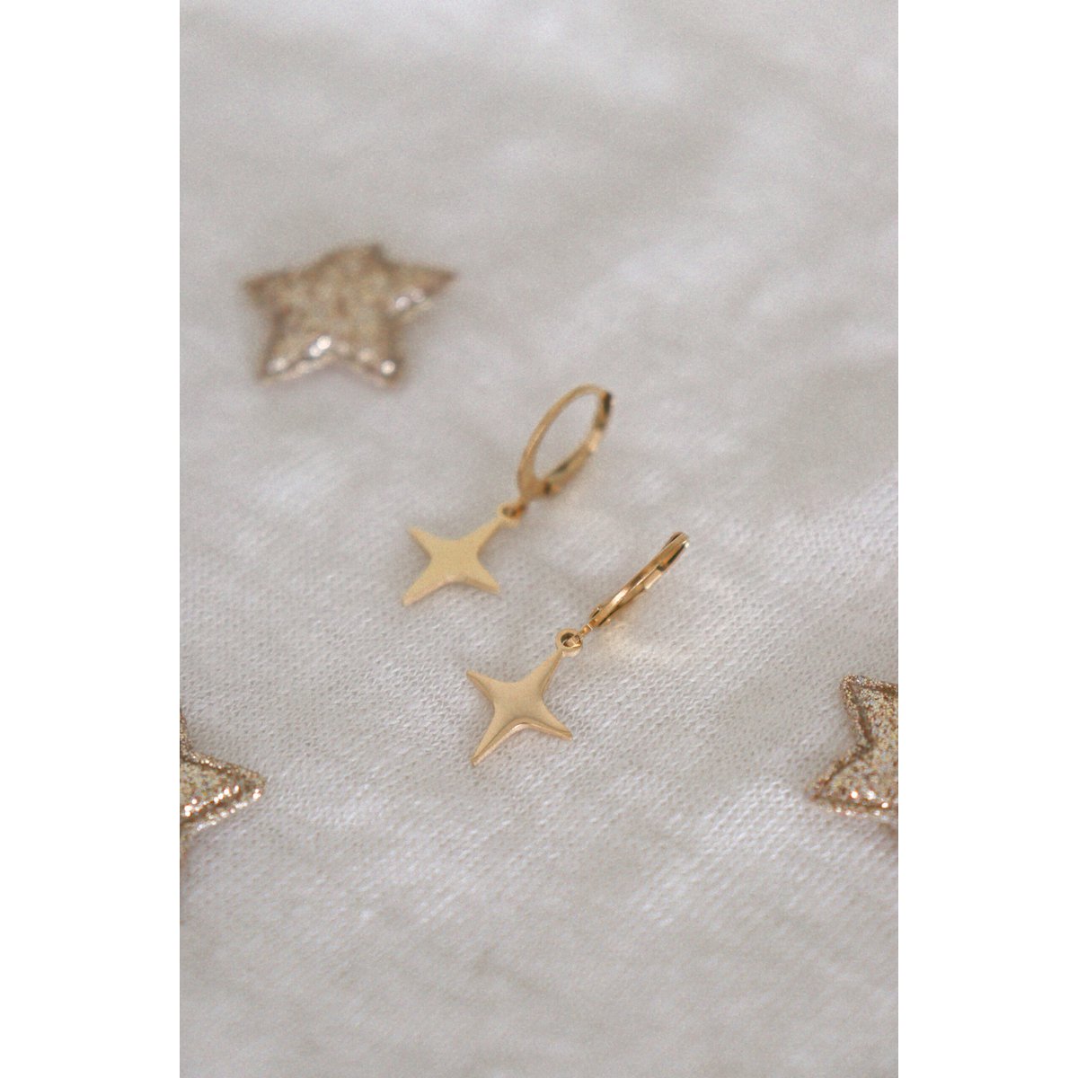 Stern-Ohrringe – Gold