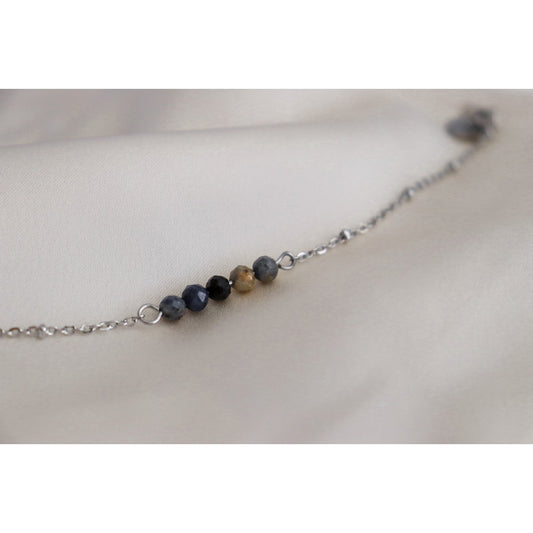 Armband „Saphir & Stay Wild“ – Silber