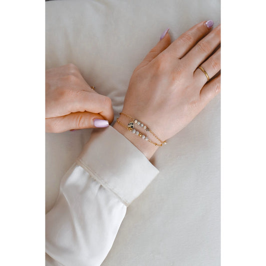 Maifan & Dalmatiner-Jaspis-Herz-Armband – Gold