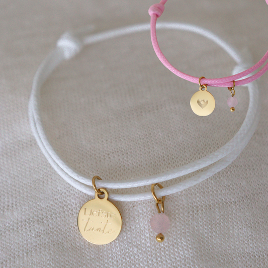 Armband „Liebste Tante“ – Farbe wählen – Gold