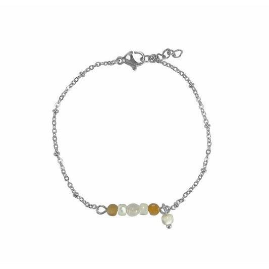Armband Sonnenstein, Jade & Muschel - Silber