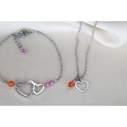 Liebevolle und mutige Kette - Silber
