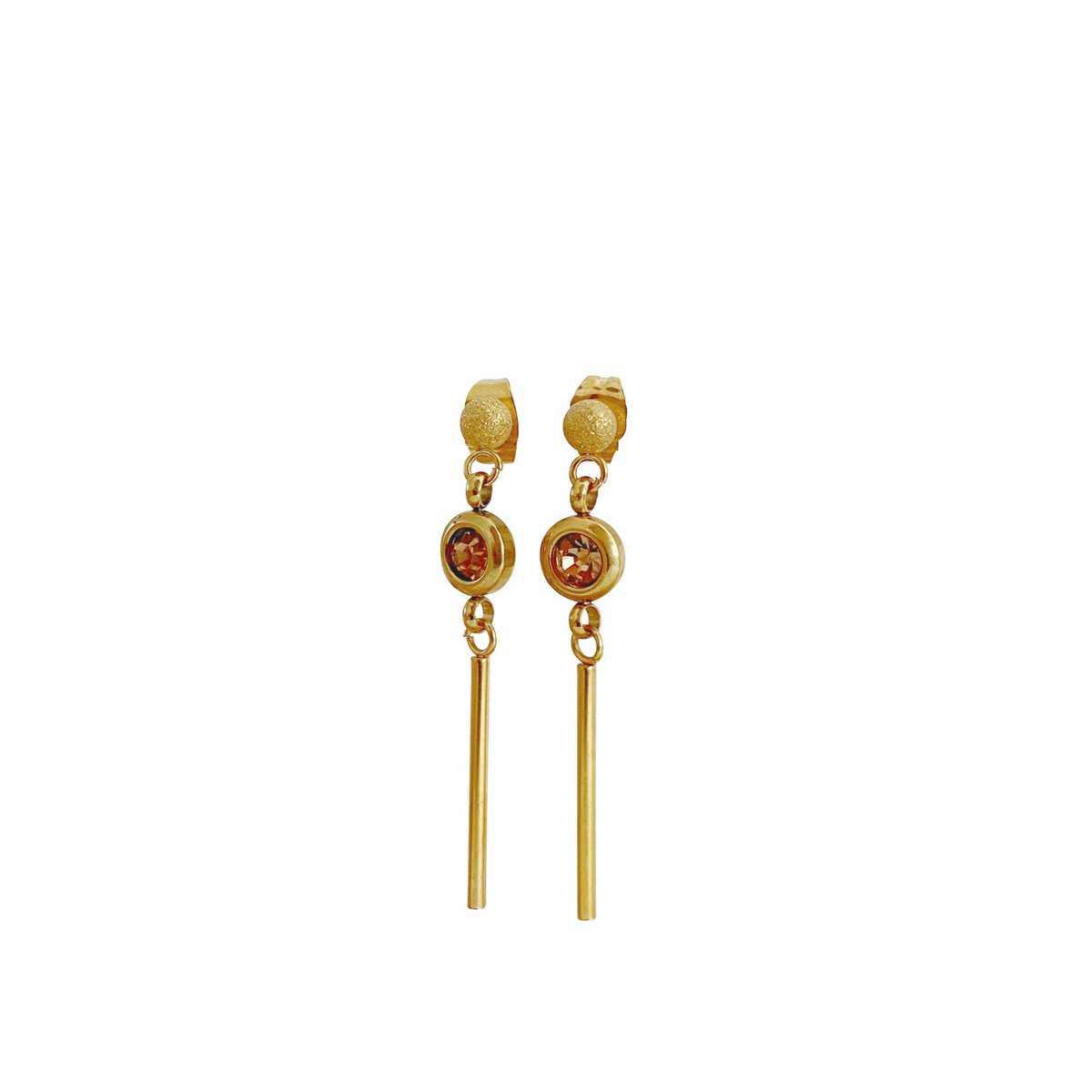 Ohrstecker Kristall matt – Gold