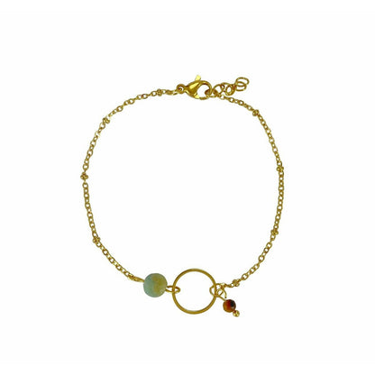 Armband Amazonit & Tigerauge Ring - Gold