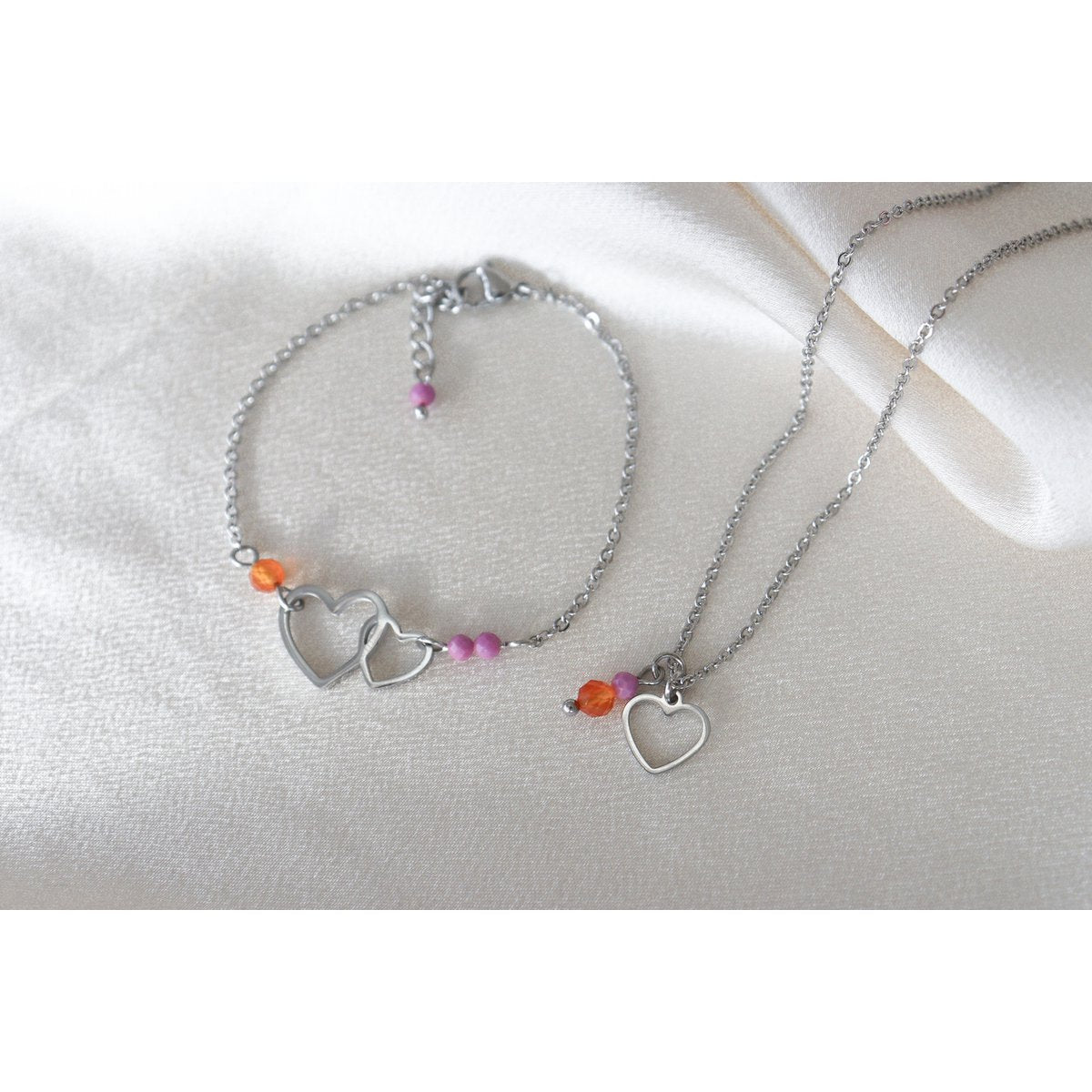 Liebevolle und mutige Kette - Silber