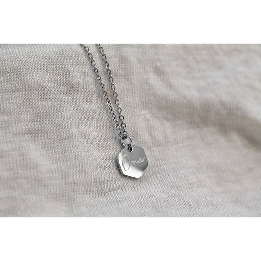 Halskette Oma Gravur Charm - Silber