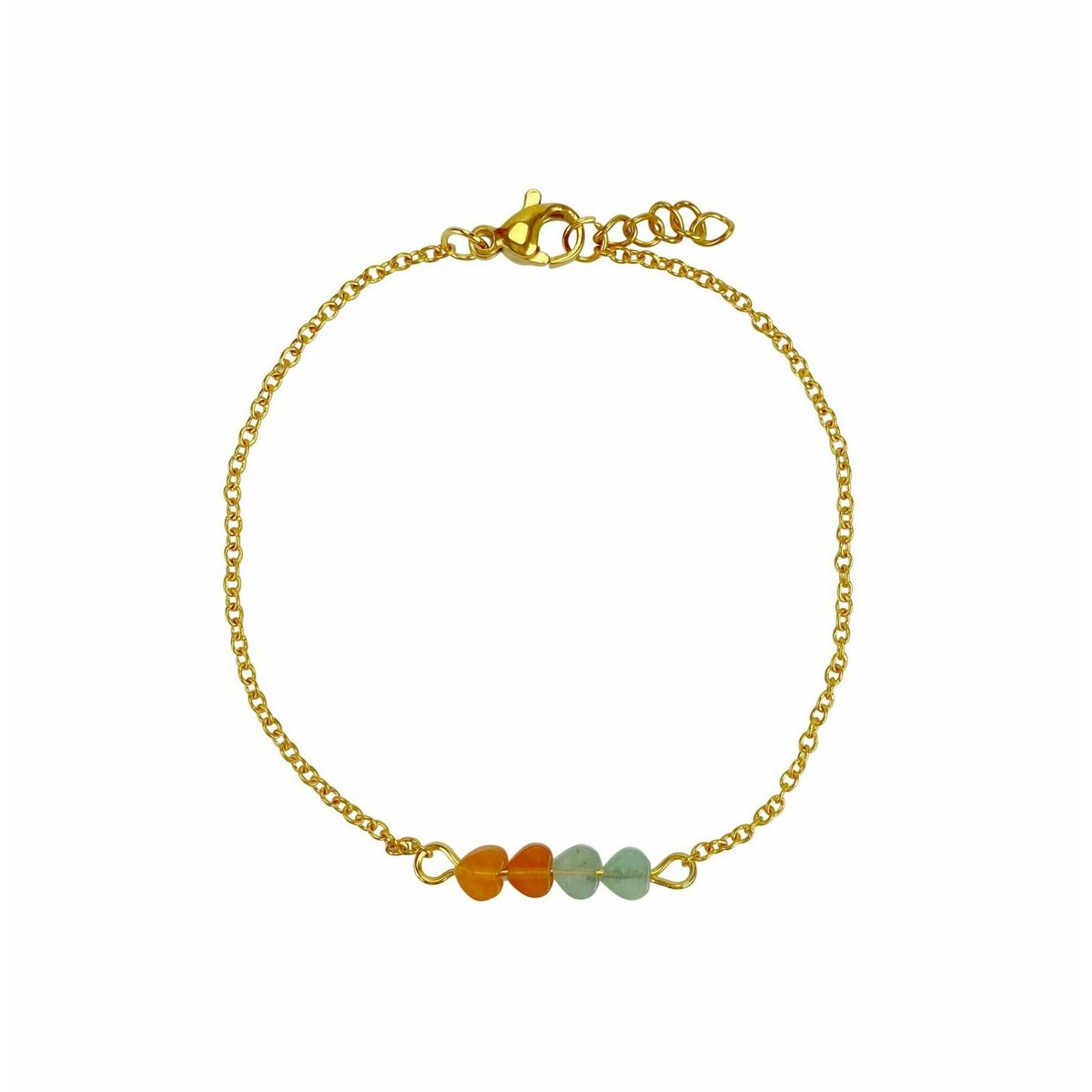 Armband Aventurin-Herzen - Gold