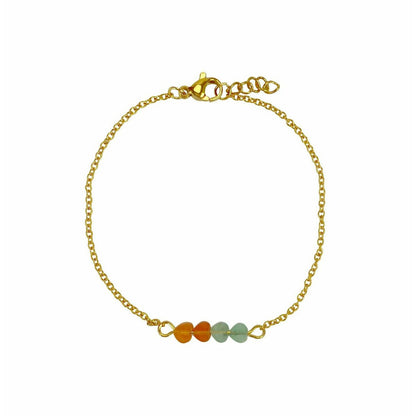 Armband Aventurin-Herzen - Gold