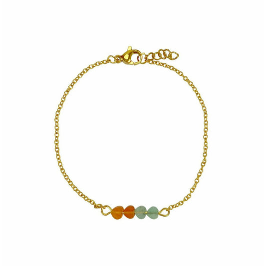 Armband Aventurin-Herzen - Gold