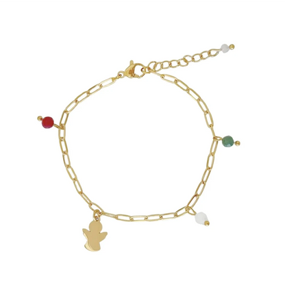 Weihnachts-Charm-Armband Engel – Gold