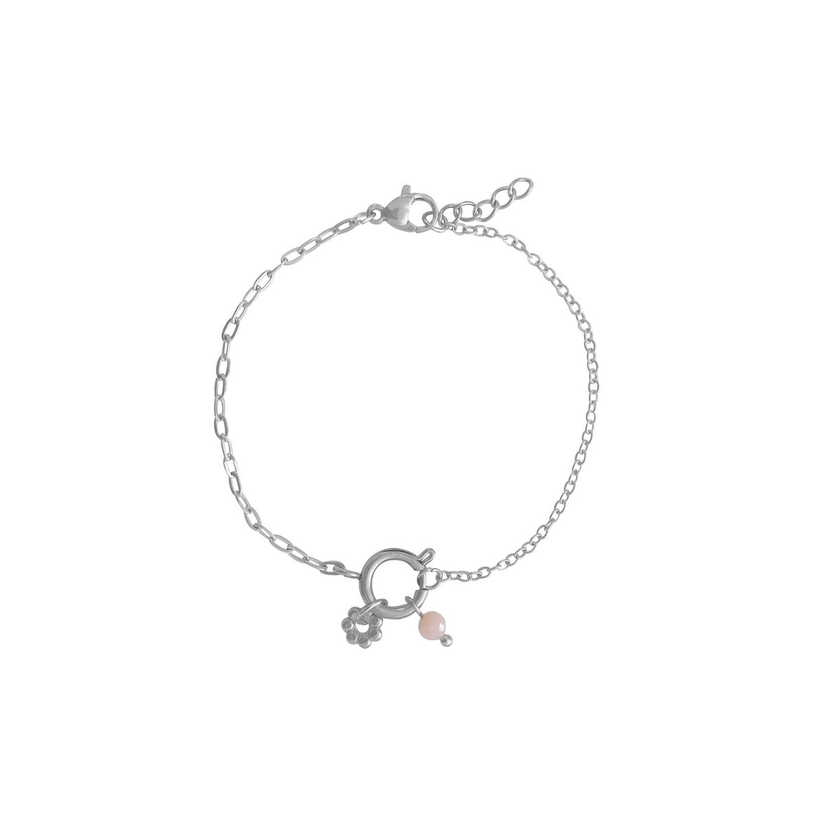 Schlossarmband & rosafarbener Opal – Silber
