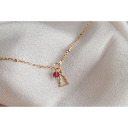 Armband Weihnachtsbaum & Granat – Gold