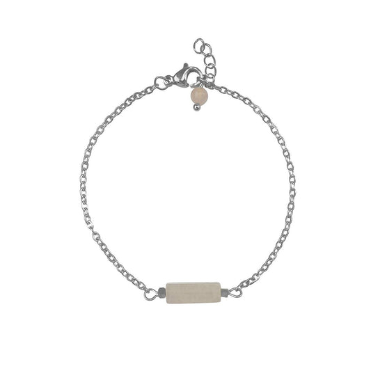 Armband Rosenquarz & Hämatit - Silber