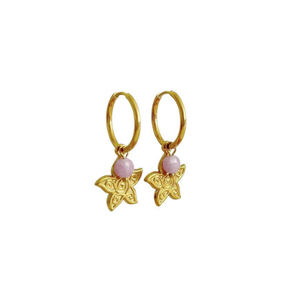 Seestern- und Chalcedon-Ohrringe – Gold