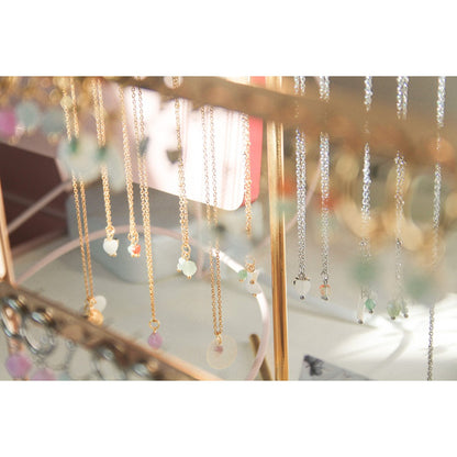 Halskette Muschelmond & Aventurin - Gold
