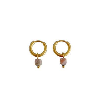 Rhodochrosit-Ohrringe – Gold