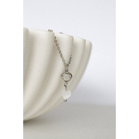 Armband Bergkristall & Muschelherz – Silber
