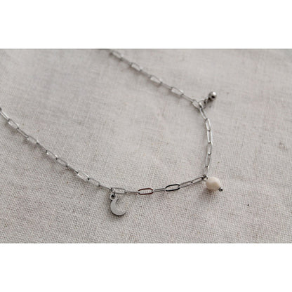 Halskette Mond, Kugel & Jade – Silber