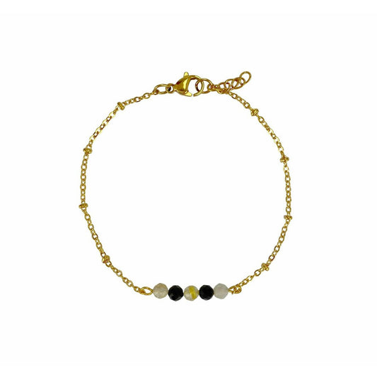 Armband Turmalin & Rutilquarz - Gold