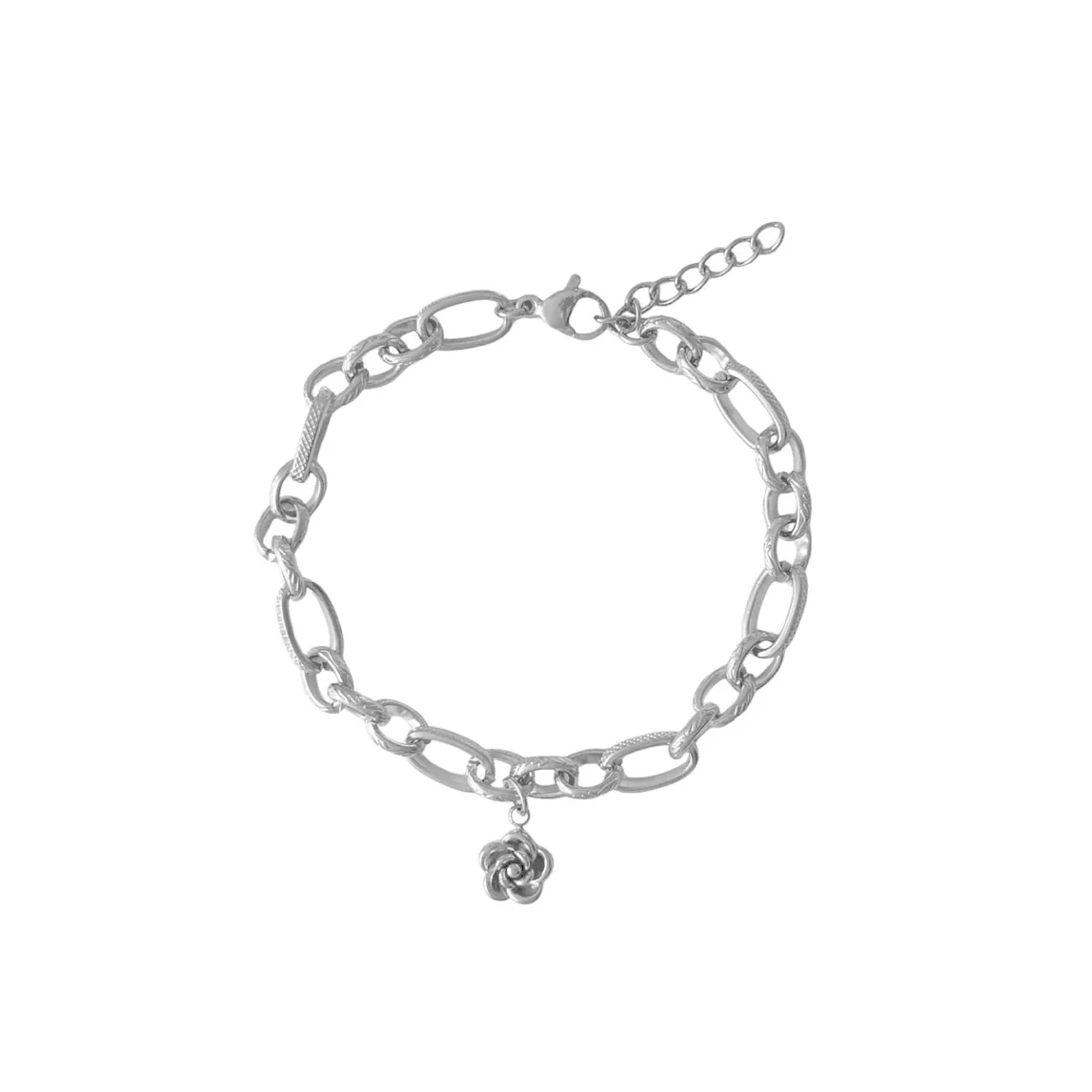 Armband Glieder & Blume – Silber