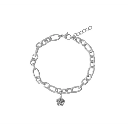 Armband Glieder & Blume – Silber